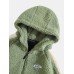 Mens Solid Color Zipper Shearling Warm Hooded Jackets