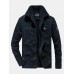 Mens Warm Fleece Lined Pocket Cargo Jacket With Pocket