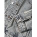 Mens Vintage Distressed Ripped Patch Casual Cotton Denim Jacket