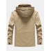 Mens Thicken Fleece Lined Warm Outdoor Casual Hooded Parkas