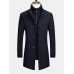 Mens Business Single  Breasted Detachable Lined Thicken Trench Coats