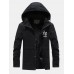 Mens Thicken Fleece Lined Warm Outdoor Casual Hooded Parkas