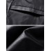 Mens Contrast Patchwork Washed Motorcycle PU Leather Jacket With Pocket