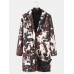 Mens Abstract Printing Mid  Length Single  Breasted Trench Coats