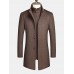 Mens Business Single  Breasted Detachable Lined Thicken Trench Coats