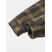 Mens Vintage Plaid Warm Lamb Wool Lined Lapel Pocket Jacket