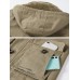 Mens Winter Thicken Fleece Lined Mid  Length Warm Parka With Removable Hood