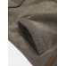 Mens Warm Faux Suede Long Sleeve Shearling Lined Hooded Coats With Pocket