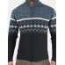 Mens Vintage Tribal Pattern Knitting Warm Stand Collar Long Sleeve Sweater Jacket