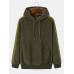 Mens Side Stripe Kangaroo Pocket Corduroy Drawstring Hoodies