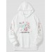 Mens Sakuras Poster Letter Printed Long Sleeve Hoodies