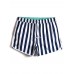 Mens Classic Striped Print Loose Quick Dry Drawstring Waist Holiday Beach Board Shorts