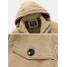 Mens Winter Thicken Fleece Lined Multi  Pocket Outdoor Casual Cotton Hooded Parkas