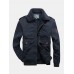 Mens Zip Up Letter Embroidery Badge Sherpa Lined Thick Lapel Casaul Jacket