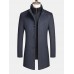 Mens Business Single  Breasted Detachable Lined Thicken Trench Coats