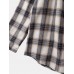 Mens Vintage Plaid Button Up Thick Warm Lined Hooded Jacket