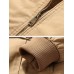 Mens Zip Up Letter Embroidery Badge Sherpa Lined Thick Lapel Casaul Jacket