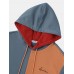 Mens Letter Vivid Color Kangaroo Pocket Long Sleeve Hooded Sweatshirts