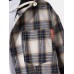 Mens Vintage Plaid Button Up Thick Warm Lined Hooded Jacket