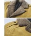 Mens Vintage Corduroy Solid Color Thicken Fleece Lapel Casual Warm Jacket