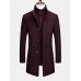 Mens Business Single  Breasted Detachable Lined Thicken Trench Coats